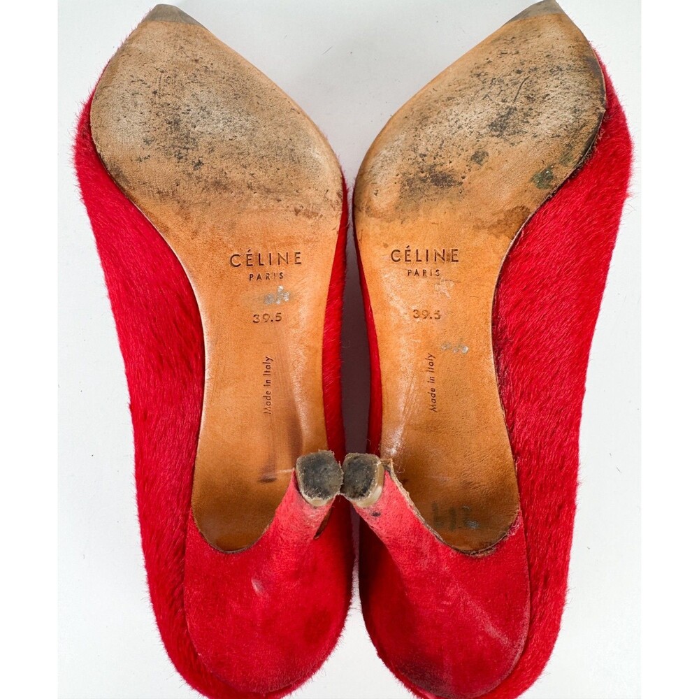 Celine Paris Women's Red Pony Hair Fur Pointed Toe Pumps EU 39.5 US 9.5 $720 - Picture 13 of 13